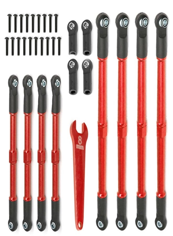 UURCSKY Aluminum Steering Links Turnbuckles tie Rod 5319X 5338R for 1/10 E-Revo E Revo 2.0 D251 RC Car Upgrade Parts(Red) - Image 2